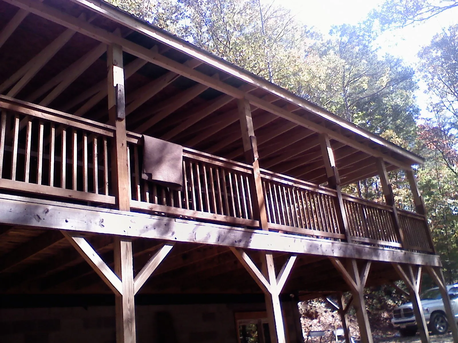 Timber framing under a new elevated porch and deck — Roof Leak Repair in Peyton by Roofing Brothers
